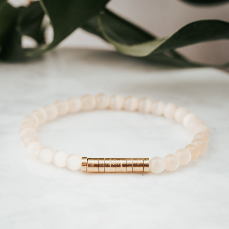 Brass Disc Gemstone Bracelet