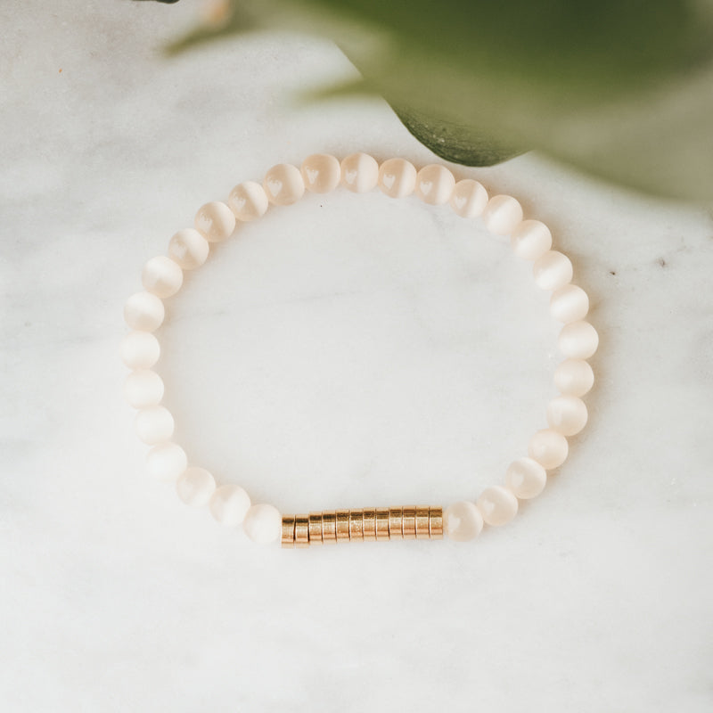 Brass Disc Gemstone Bracelet