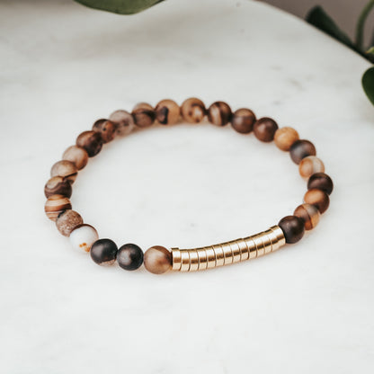 Brass Disc Gemstone Bracelet