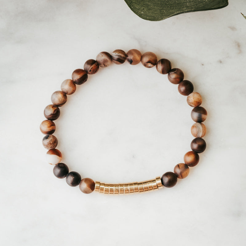 Brass Disc Gemstone Bracelet
