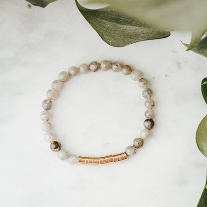 Brass Disc Gemstone Bracelet