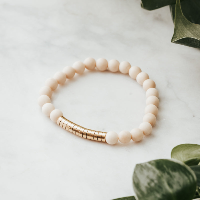 Brass Disc Gemstone Bracelet