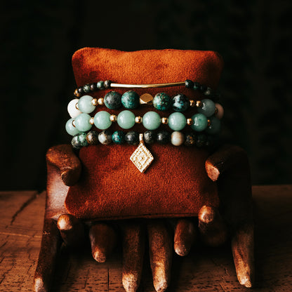 African Turquoise & Jade Bracelet Stack