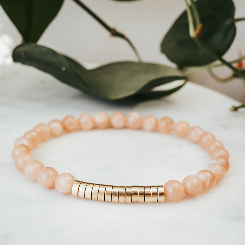Brass Disc Gemstone Bracelet