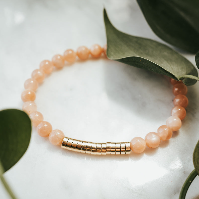 Brass Disc Gemstone Bracelet