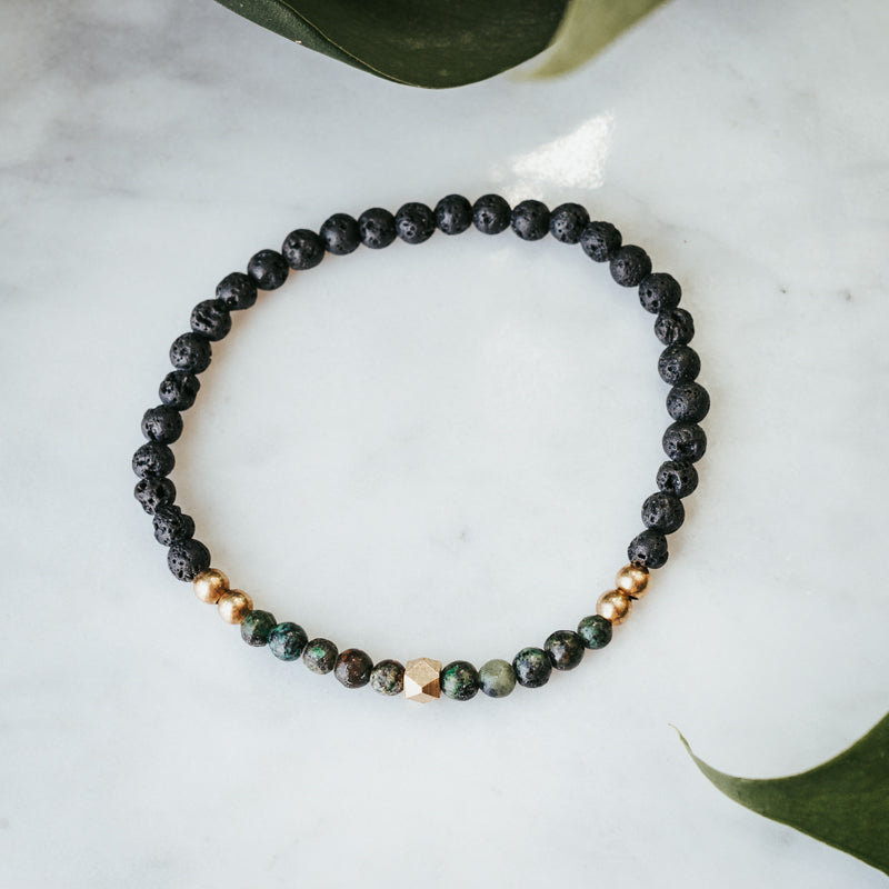 Geosedic African Turquoise & Lava Stacker Bracelet
