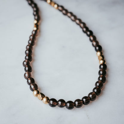 The Little Gem Stacker | Smoky Quartz Gemstone Necklace