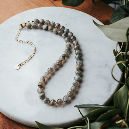 The Chunky Stacker | Labradorite Gemstone Necklace