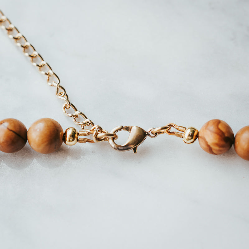 The Chunky Stacker | Wood Lace Jasper Gemstone Necklace