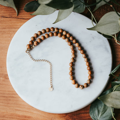 The Chunky Stacker | Wood Lace Jasper Gemstone Necklace