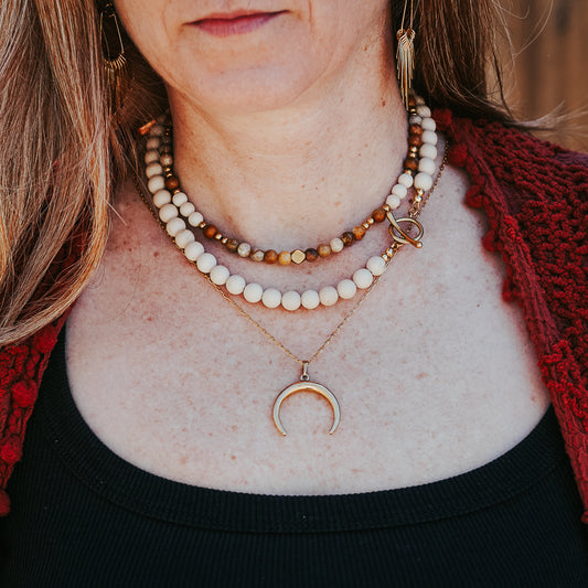 Hippie Gem Stacker Necklace |