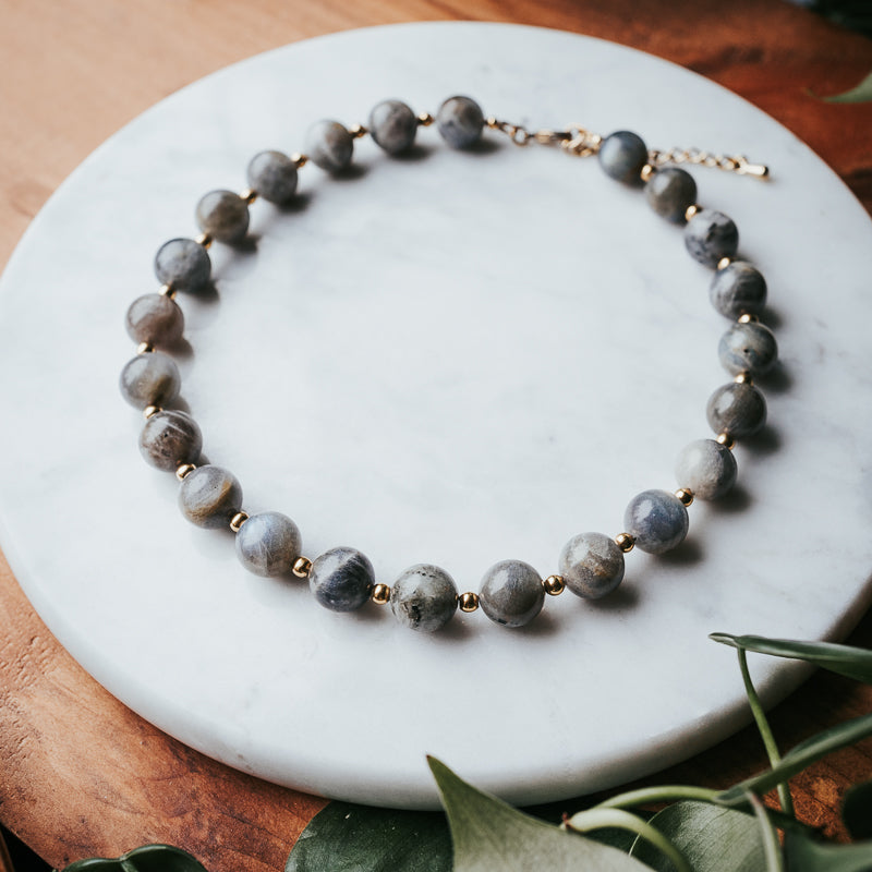 The Chunky Gem Stacker | Labradorite Gemstone Necklace