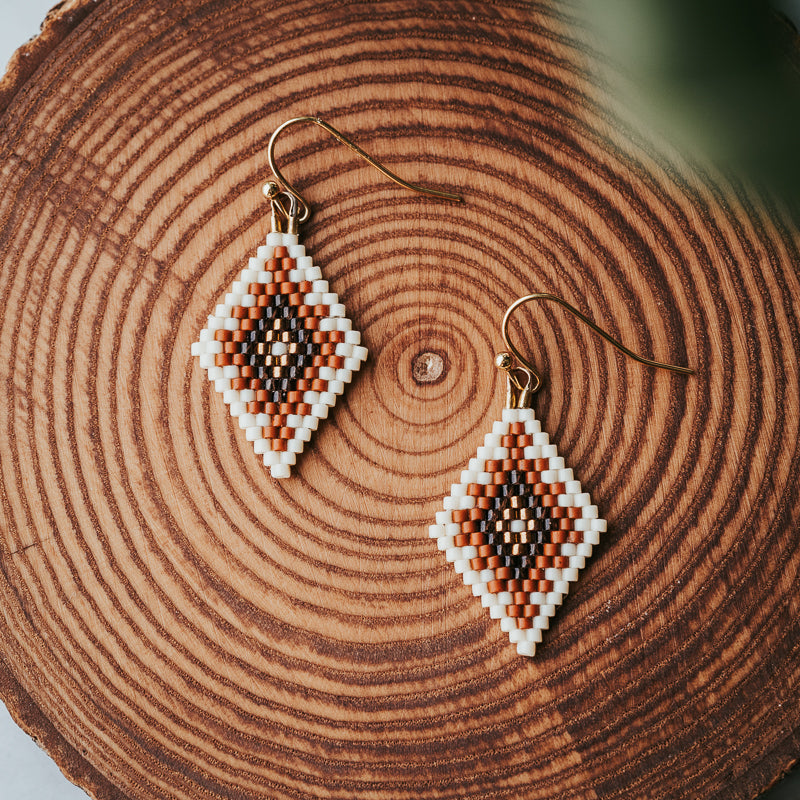 Lozenge Beaded Earrings