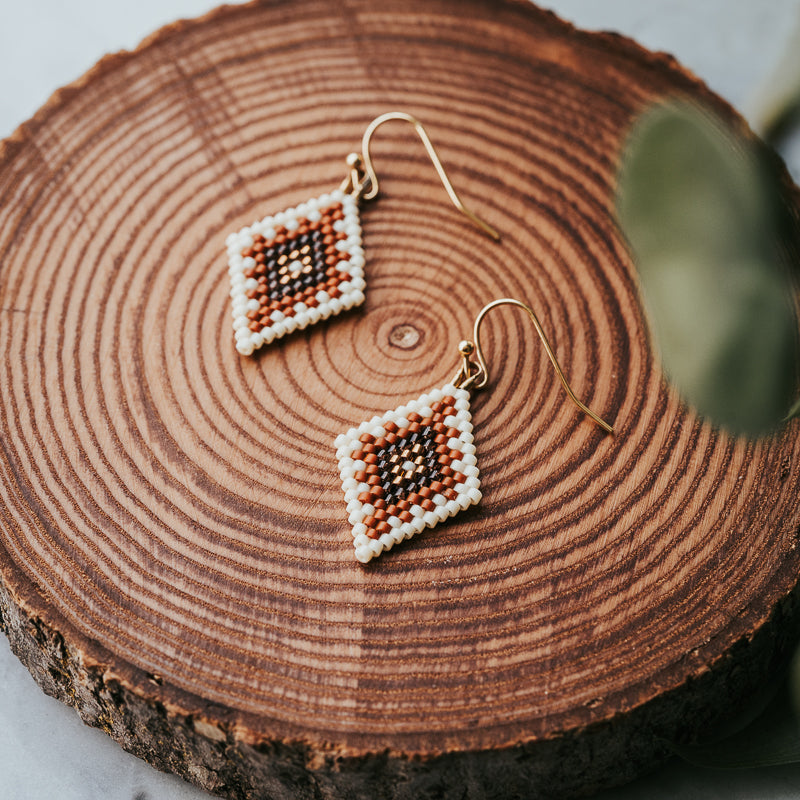 Lozenge Beaded Earrings