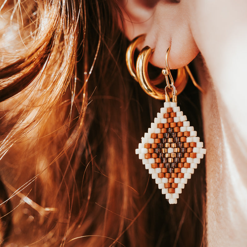 Lozenge Beaded Earrings