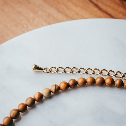 Spiral Gem | Wood Lace Gemstone Necklace