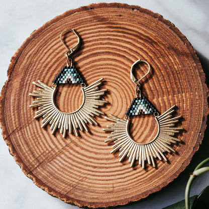 Daystar | Blue Drift Beaded Earrings