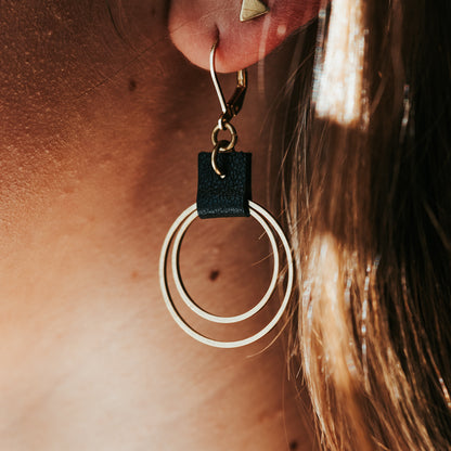 Brass & Hide Petite Hoops Earrings