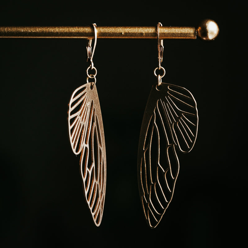 Golden Flutter | Brass Butterfly Earring