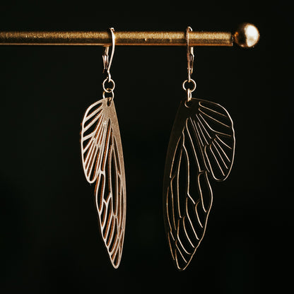 Golden Flutter | Brass Butterfly Earring