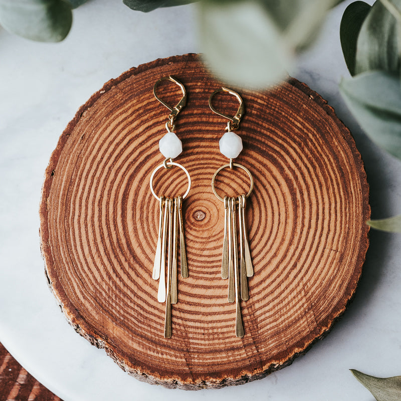 Little Fringe | Moonstone Fringe Earrings