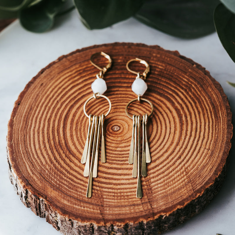 Little Fringe | Moonstone Fringe Earrings