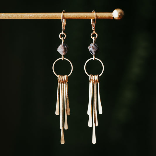 Little Fringe | Agate Fringe Earrings