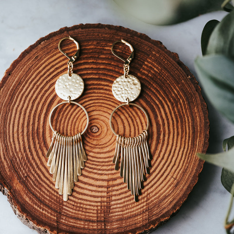 Golden Era | Brass Fringe Earrings