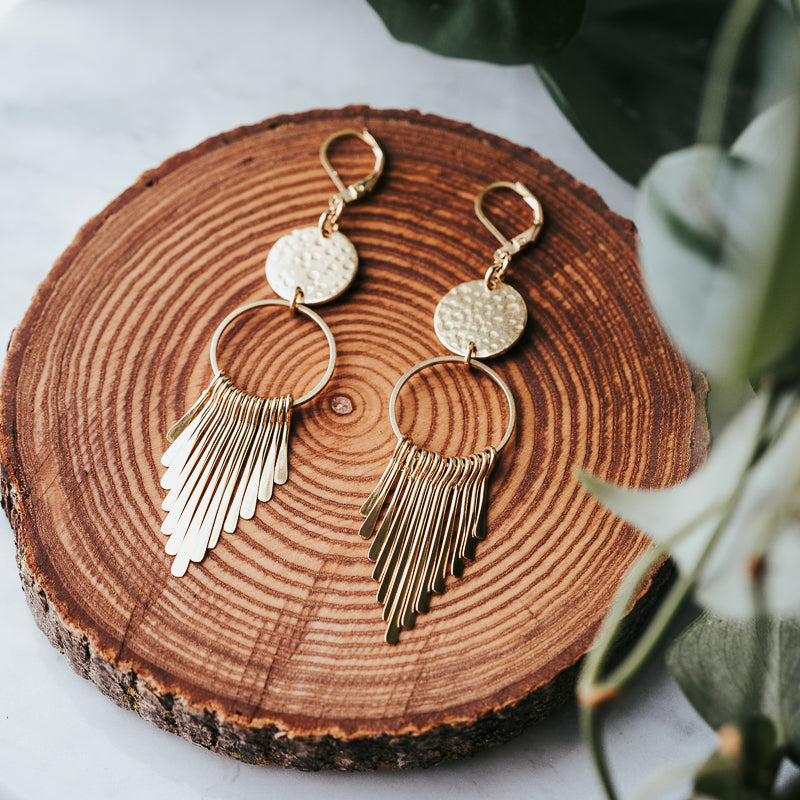 Golden Era | Brass Fringe Earrings
