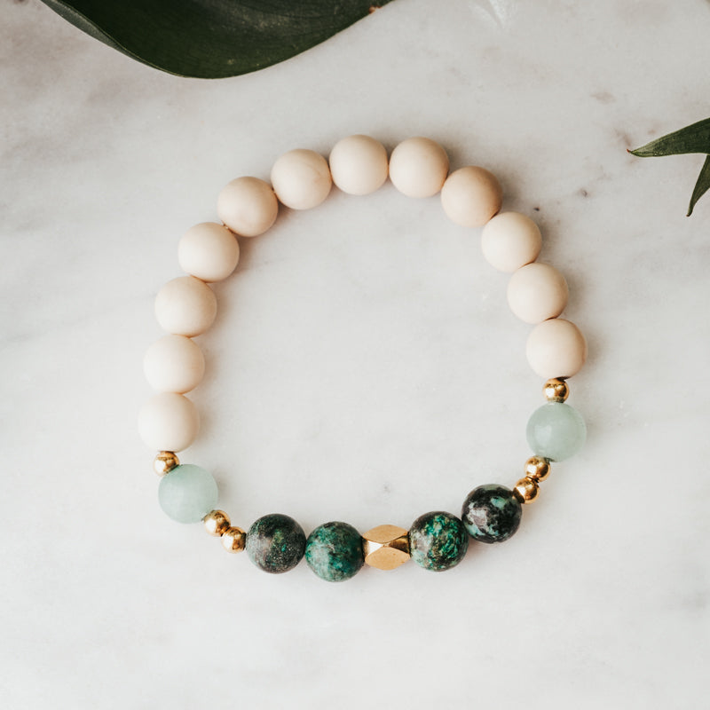 Accent Gemstone Bracelet | African Turquoise & Green Jade
