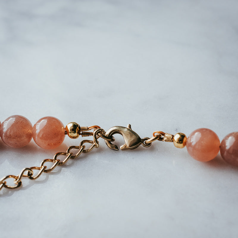The Chunky Stacker | Sunstone Gemstone Necklace
