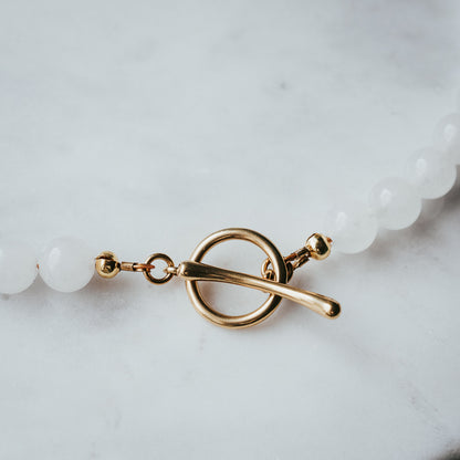 The Chunky OT | White Jade Gemstone Necklace