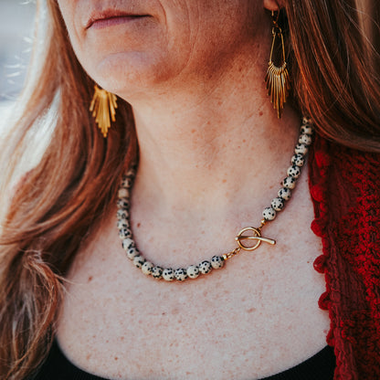 The Chunky OT | Dalmatian Jasper Gemstone Necklace