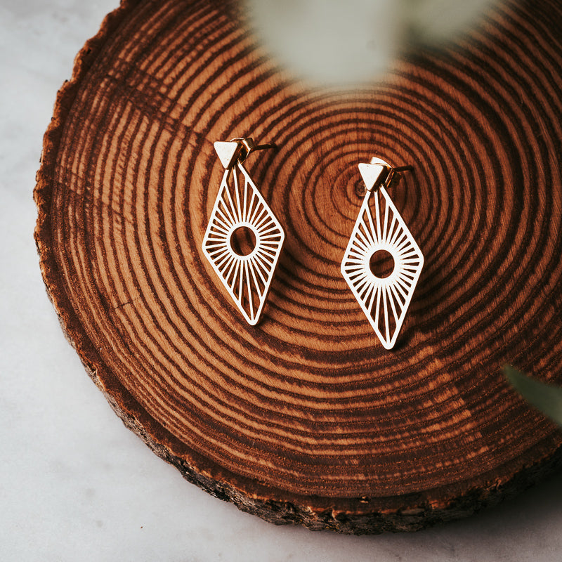 Sunmark | Brass Jacket Earrings