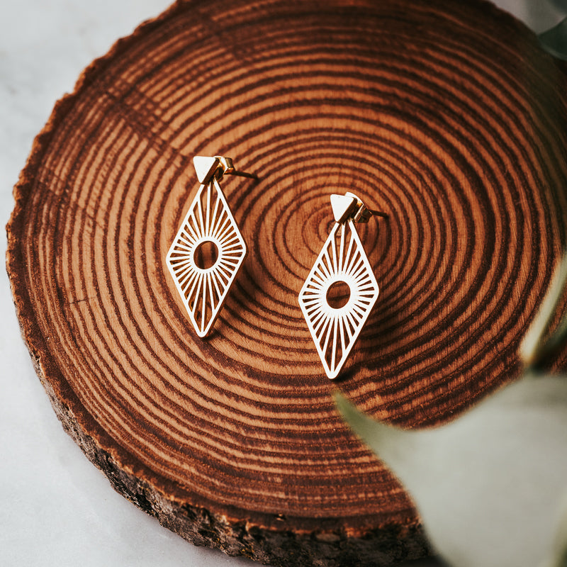 Sunmark | Brass Jacket Earrings