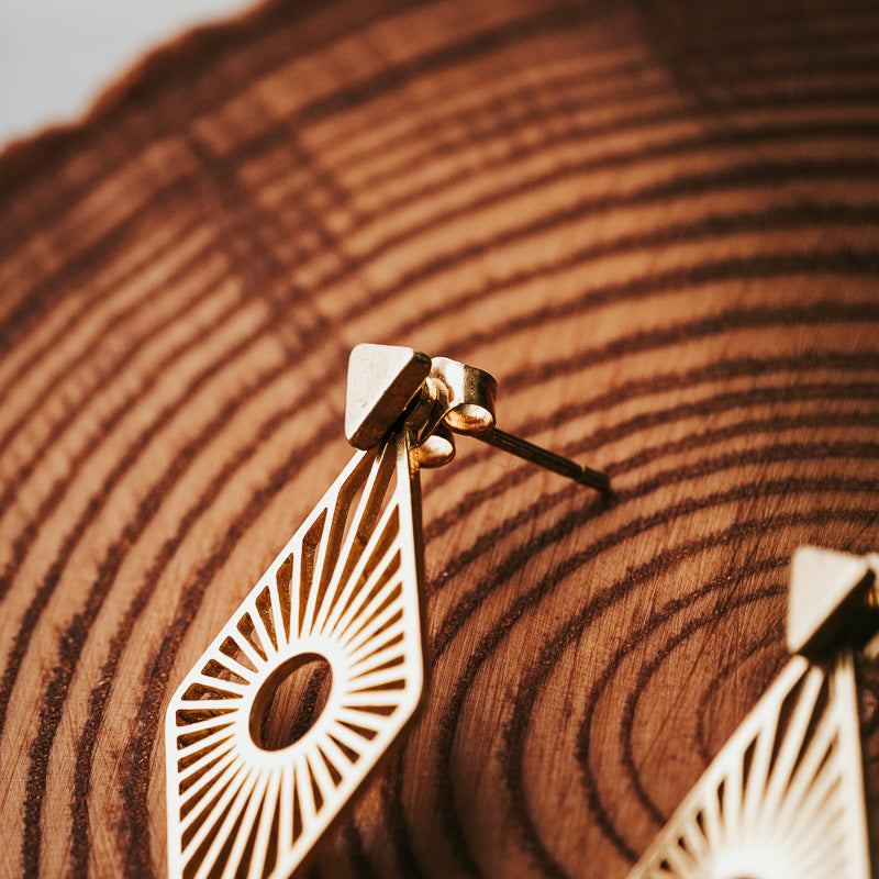 Sunmark | Brass Jacket Earrings