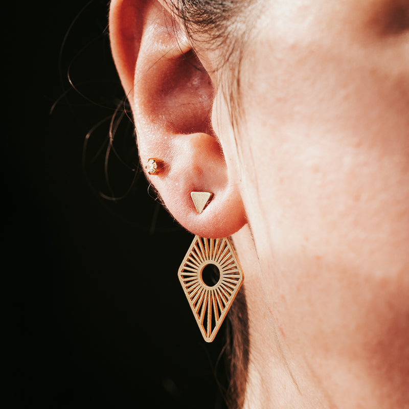 Sunmark | Brass Jacket Earrings