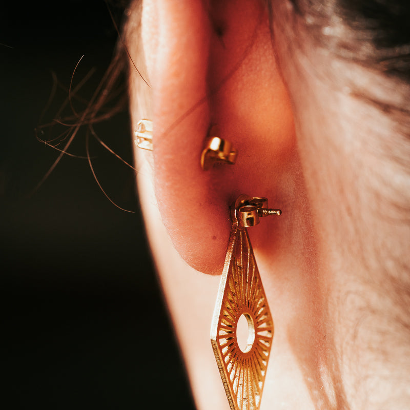 Sunmark | Brass Jacket Earrings