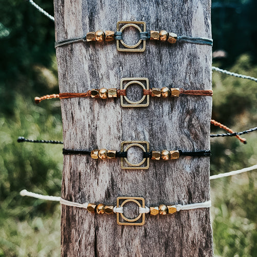 Square Circle Adjustable String Bracelets