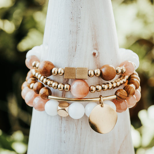 Sunstone Boho Bracelet Stack