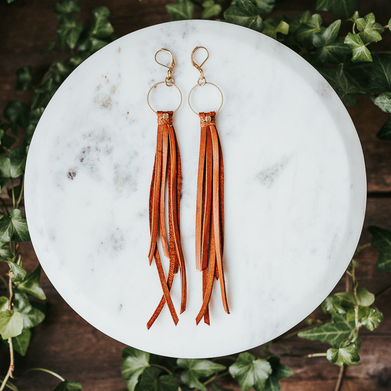 Little Hippie Leather Fringe Earrings