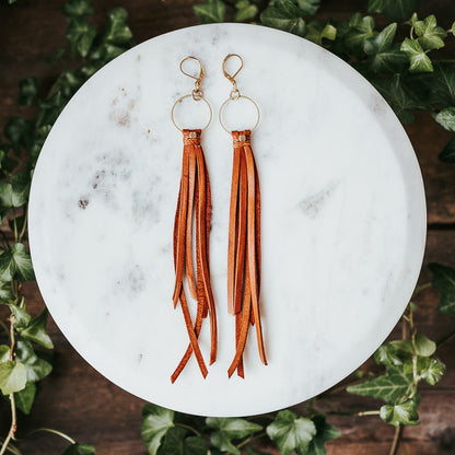 Little Hippie Leather Fringe Earrings